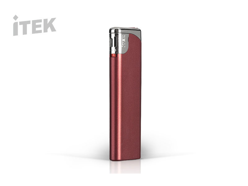 BURN, elektronski plastični upaljač, metalik crveni (metallic red)